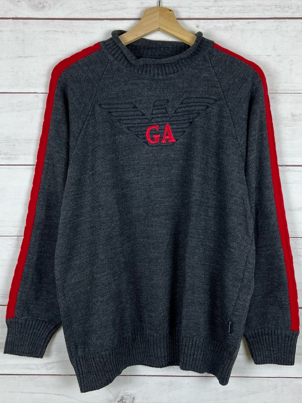 Vintage 90s Giorgio Armani Le Collezioni Wool Blend Sweater Mens Medium Gray